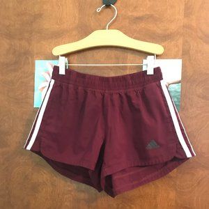 Adidas Maroon and White Shorts